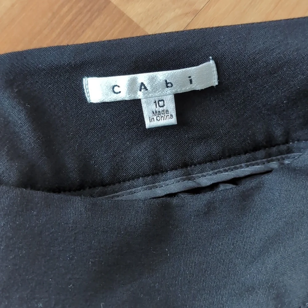 Cabi Black Rave Ponte Knit Pants Women's 10 #542R Back Zip Bootcut Trouser